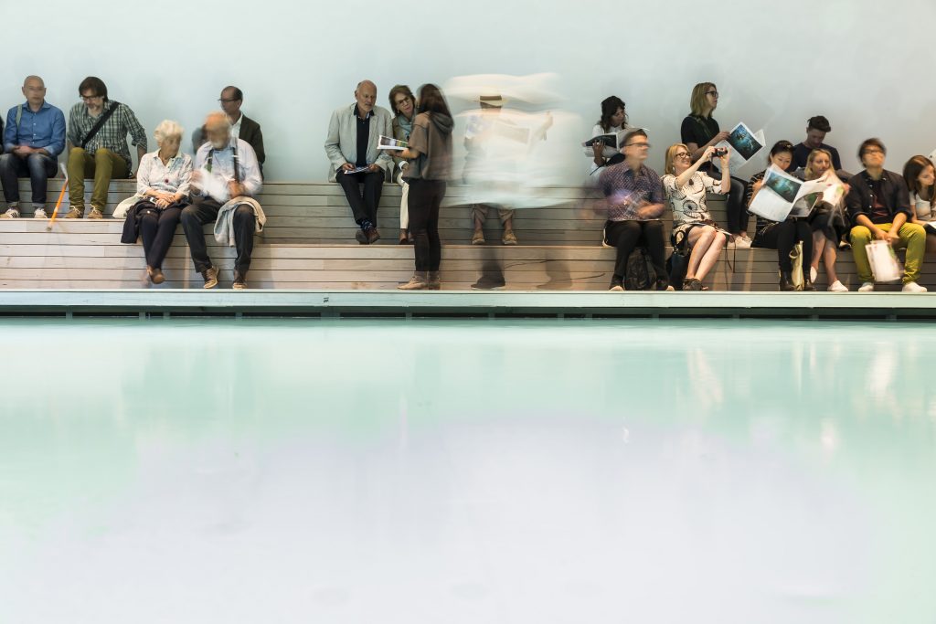 Visitors enjoying Australia’s exhibition, The Pool. Photo: Alexander Mayes