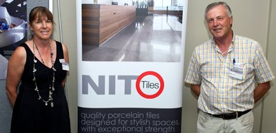 Kathy and Kym Hargrave representing Qld Regional Awards Sponsor Nito Tiles.